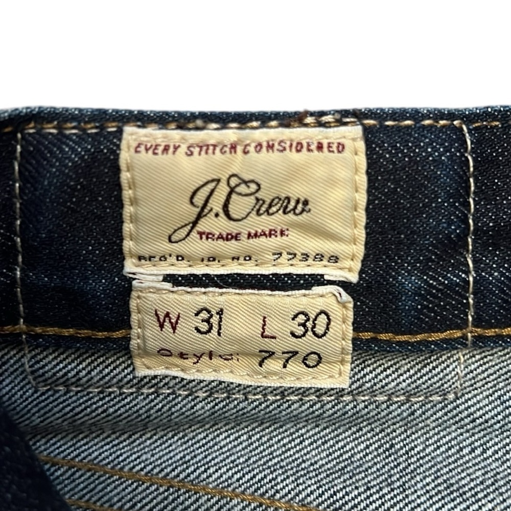 J Crew 770 Straight Jeans 31x30 Fits 32x28 Kaihara Denim Dark Blue Wash Stretch - Picture 7 of 15